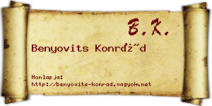 Benyovits Konrád névjegykártya